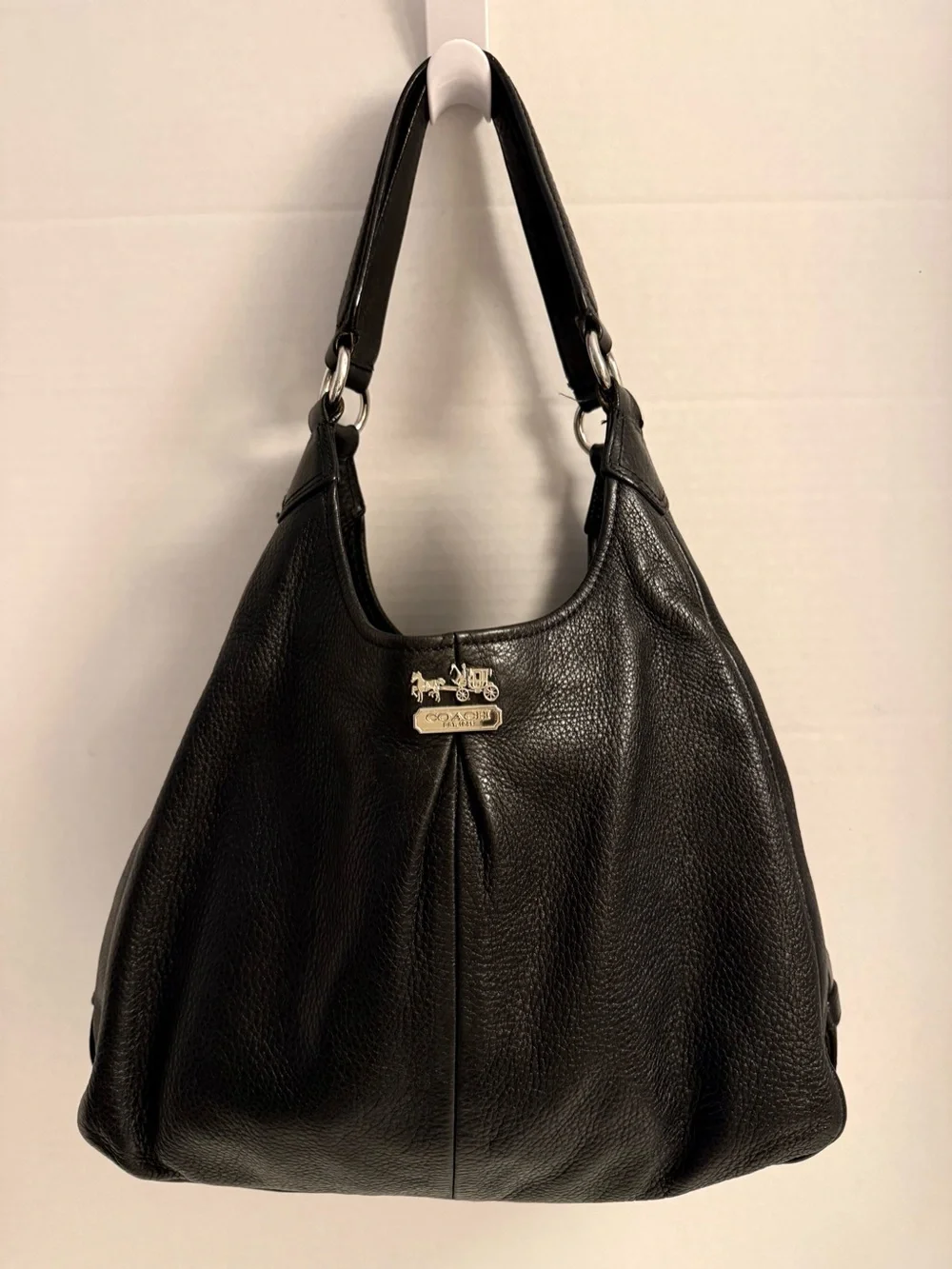 Coach Madison Maggie Leather Shoulder Bag Black Style 21225M
